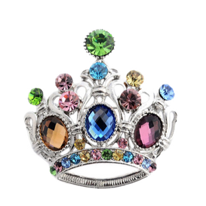 Multicolor Crown Brooch