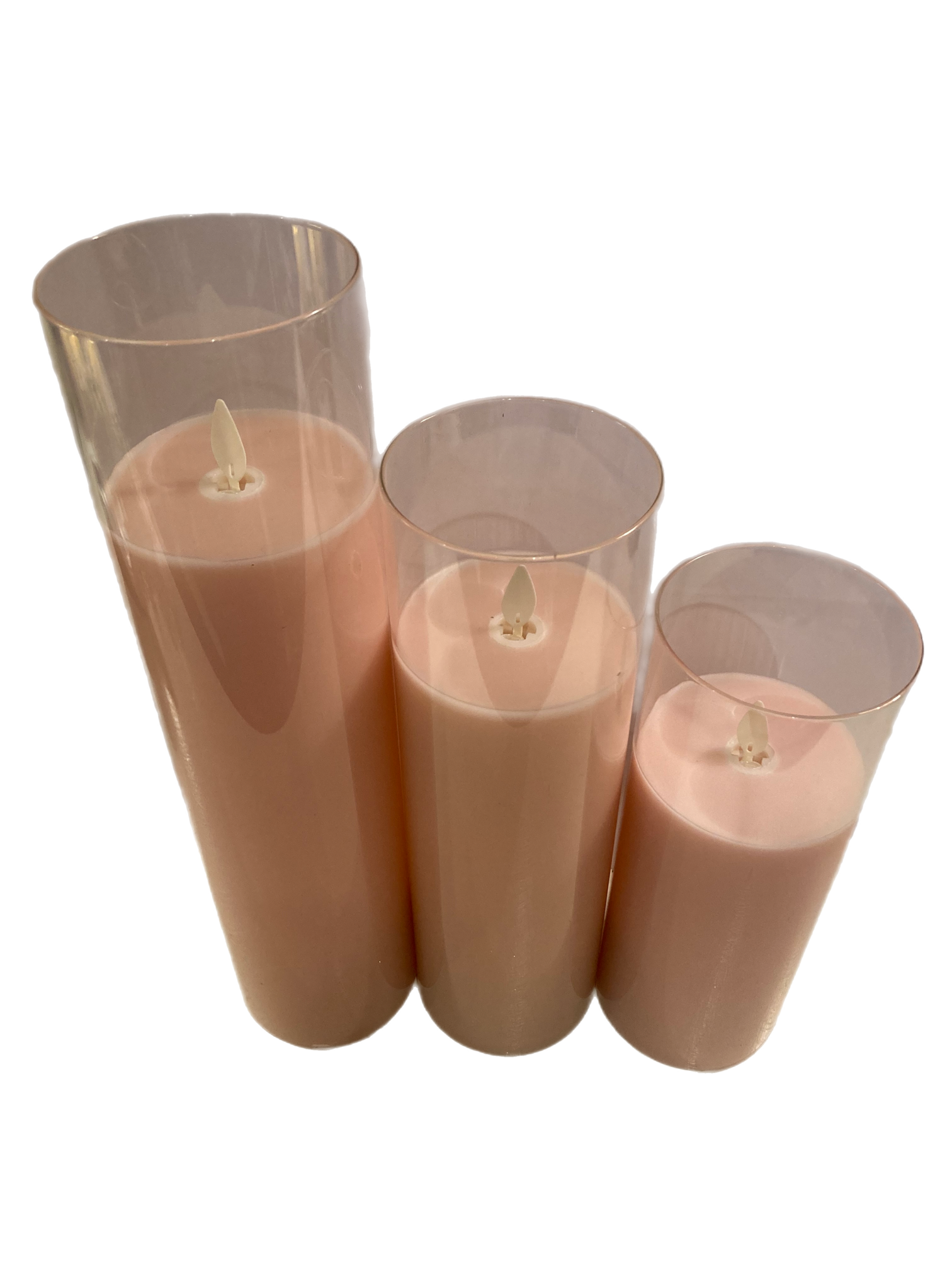 Assorted Slim Pillar Flameless Candle: Pink, INDIVIDUALLY SOLD