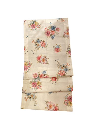 Cream Flower Table Runner