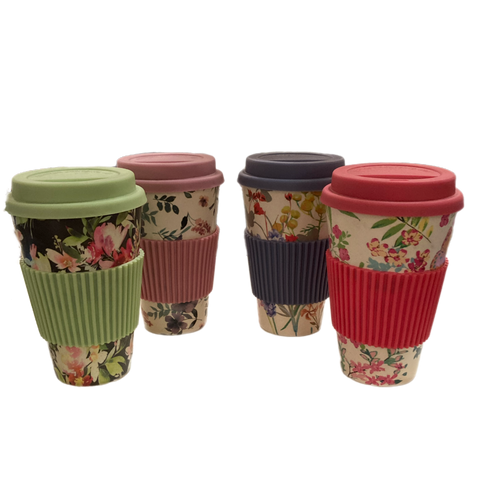 Assorted Bamboo Travel Mug, INDIVIDUALLY SOLD