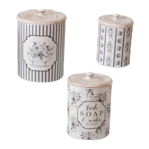 Assorted Bathroom Canister, INDIVIDUALLY SOLD