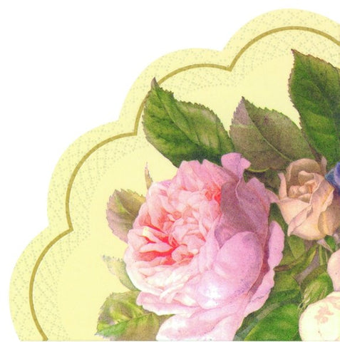 Luncheon Scalloped Napkin: Fairy Rose
