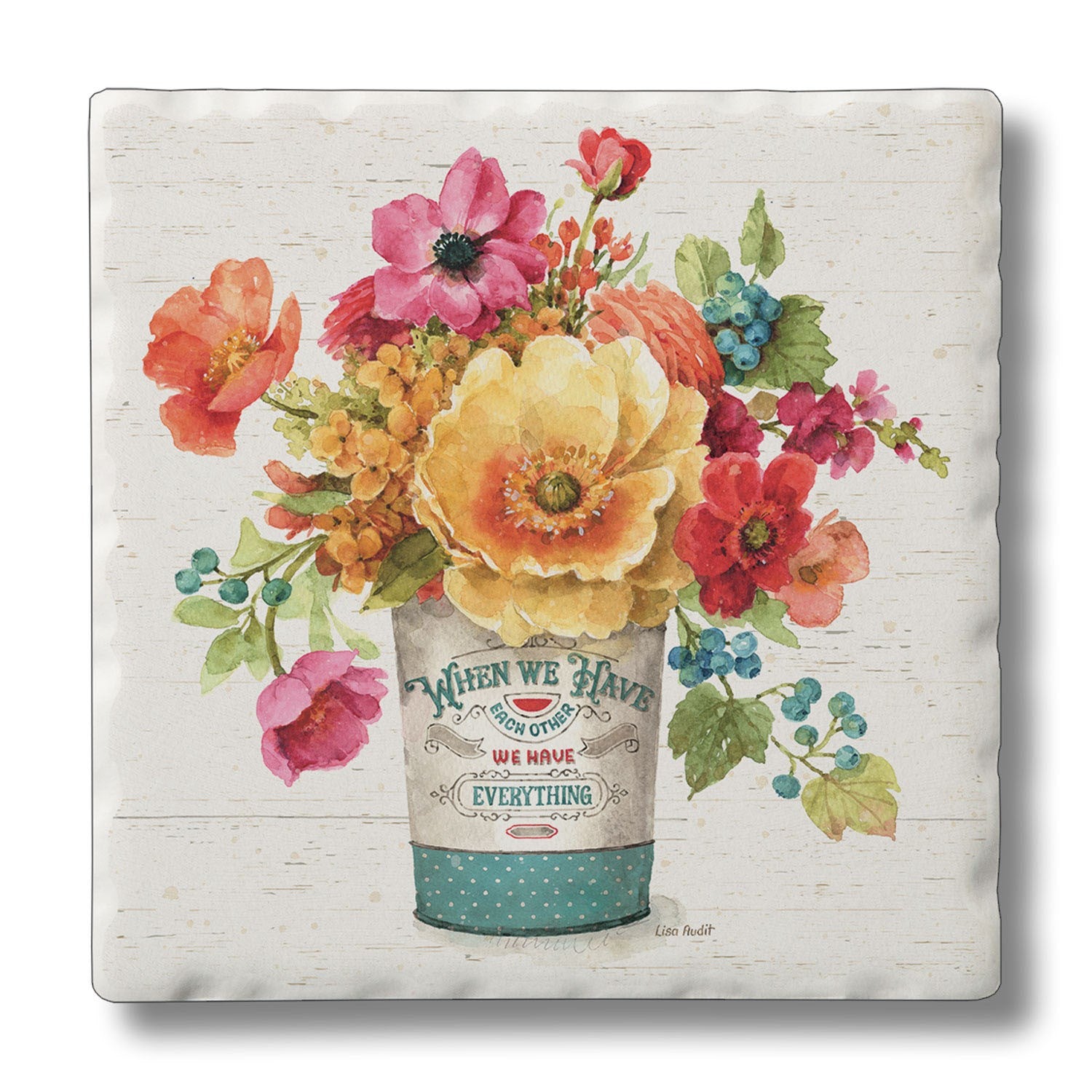 Floral Bouquet Coasters, Set Of 4