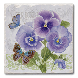 Pansy Coasters, Set Of 4