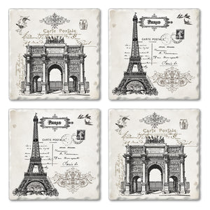 France Landmark Coasters, Set Of 4