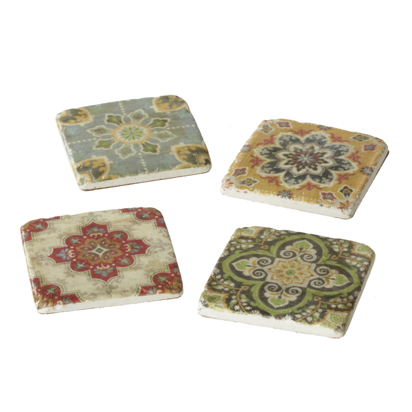 Assorted Medallion Coasters, Set Of 4