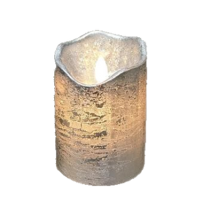 3" X 4" Pillar Flameless Candle: Silver