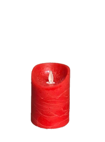 3" X 4" Pillar Flameless Candle: Red
