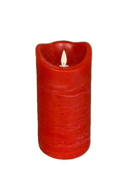 4" X 8"  Pillar Flameless Candle: Red