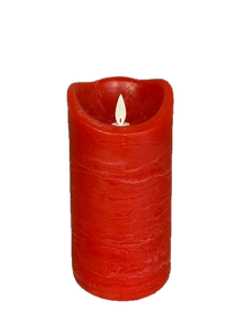 4" X 8"  Pillar Flameless Candle: Red