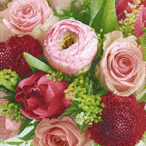 Luncheon Paper Napkin: Wealth Of Flowers