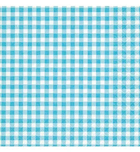 Lunch Paper Napkin: Vichy Turquoise