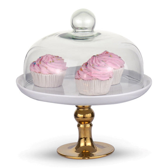 Gold Cake Plate With Dome