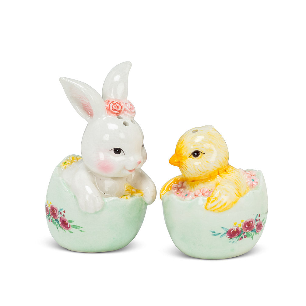 Rabbit And Chick Salt & Pepper, Set Of 2