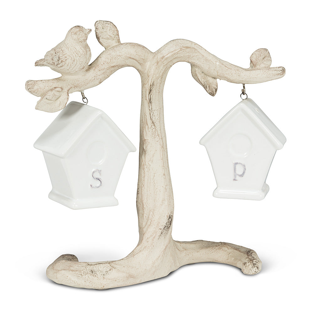White Birdhouse Salt & Pepper, Set Of 3