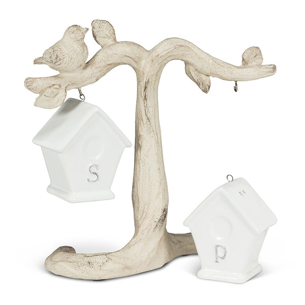 White Birdhouse Salt & Pepper, Set Of 3