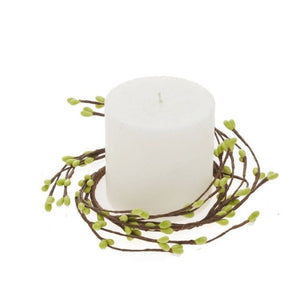 Moss Green Berry Pillar Candle Ring