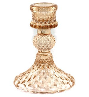Depression Glass Taper Candle Holder, SMALL BRONZE