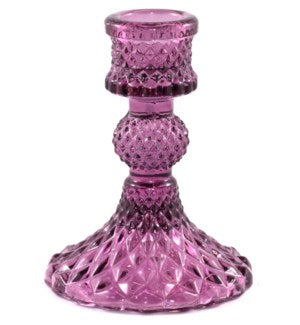 Depression Glass Taper Candle Holder, SMALL HEATHER