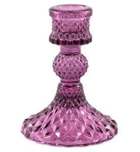 Depression Glass Taper Candle Holder, SMALL HEATHER