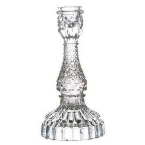 Depression Glass Taper Candle Holder, LARGE CLEAR
