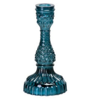 Depression Glass Taper Candle Holder, MEDIUM NAVY