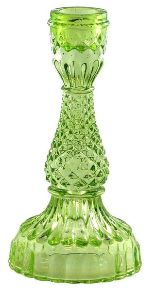 Depression Glass Taper Candle Holder: LARGE LIME