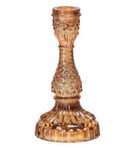 Depression Glass Taper Candle Holder, LARGE BRONZE