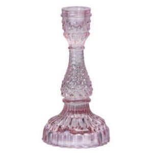 Depression Glass Taper Candle Holder, MEDIUM PINK