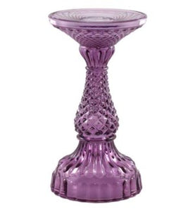 Depression Glass Pillar Candle Holder, LARGE HEATHER