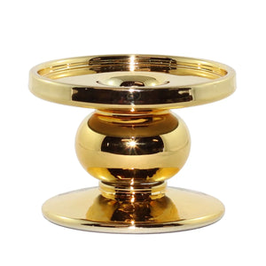 Gold Pillar Candle Holder - SMALL