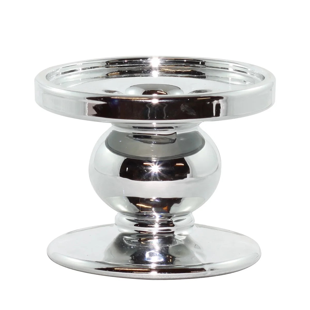 Silver Pillar Candle Holder - SMALL