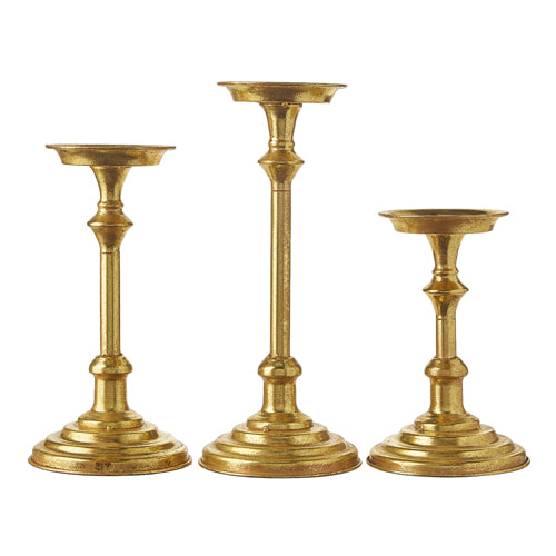 Assorted Gold Pillar Candle Holder, INDIVIDUALLY SOLD