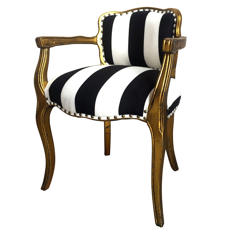 Striped Short Chair With Arms