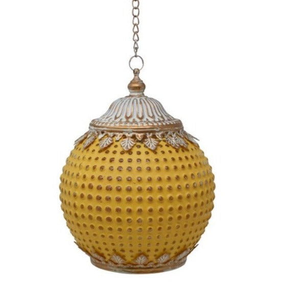 Antiqued Yellow Lantern LED