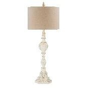 White Distressed Table Lamp