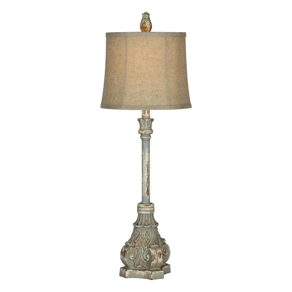 Grey Finial Buffet Table Lamp