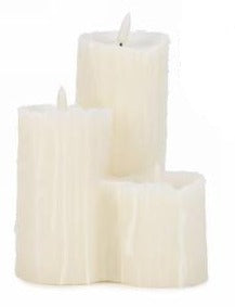 6" X 8" Pillar Cluster Flameless Candle: White