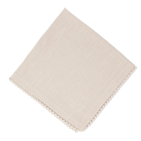 Lace Ivory Linen Napkin, Set Of 4