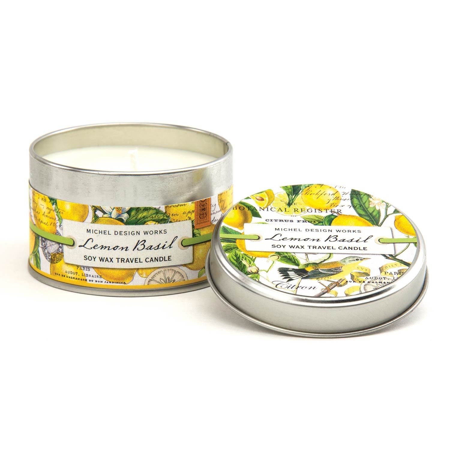 Lemon Basil Travel Soy Candle