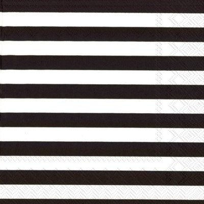 Lunch Paper Napkin: Black & White Stripe