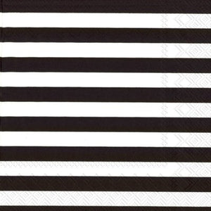 Luncheon Paper Napkin: Black & White Stripe