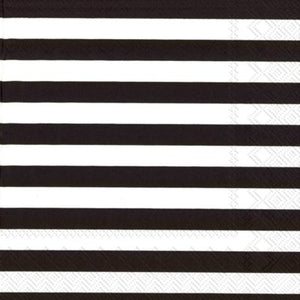 Lunch Paper Napkin: Black & White Stripe