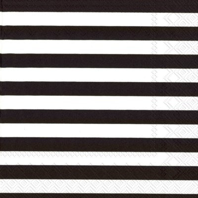 Luncheon Paper Napkin: Black & White Stripe