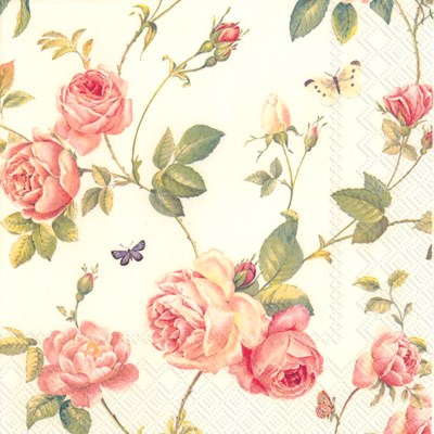 Luncheon Paper Napkin: Rambling Rose