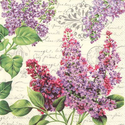 Luncheon Paper Napkin: Lilac Letters