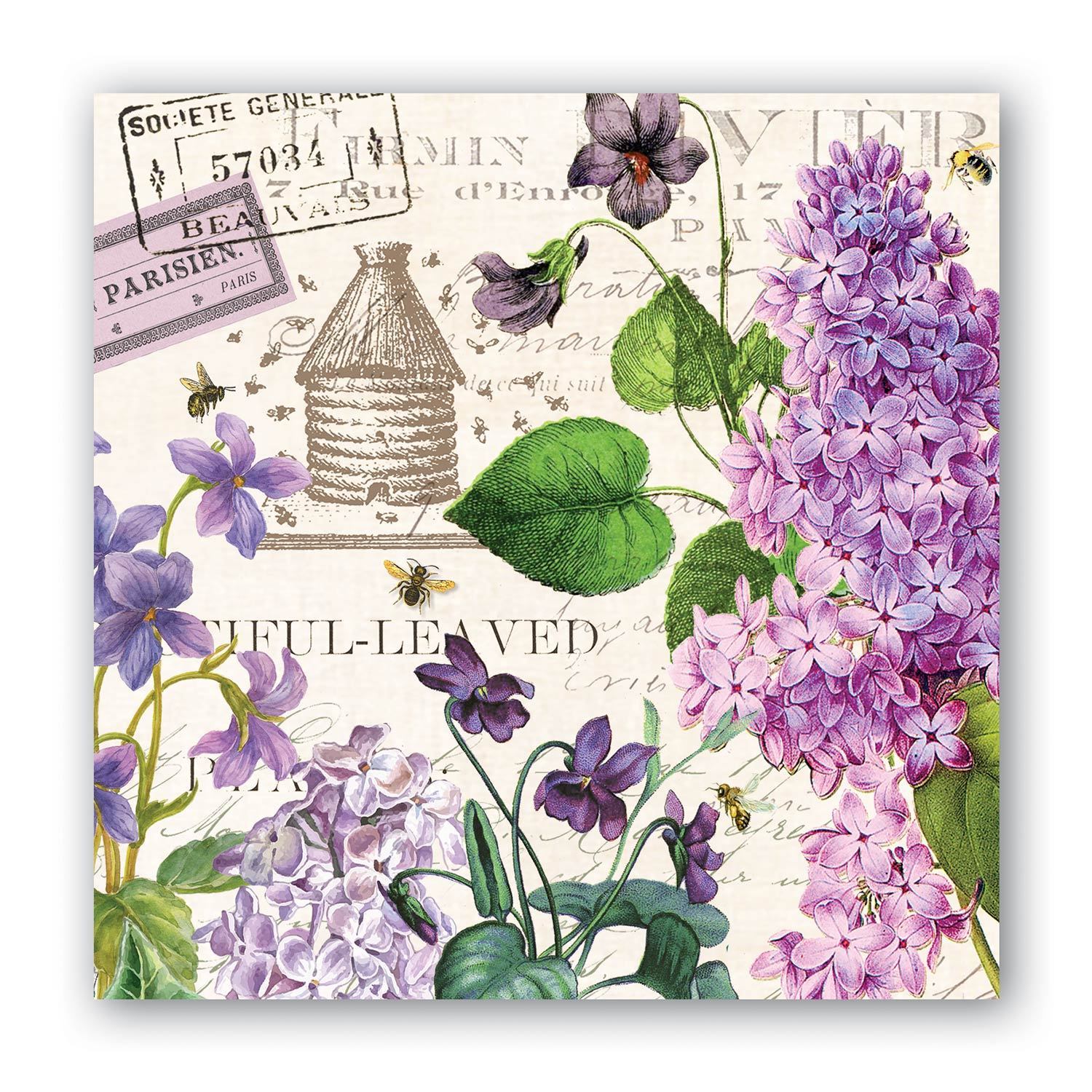 Cocktail Paper Napkin: Lilac & Violets