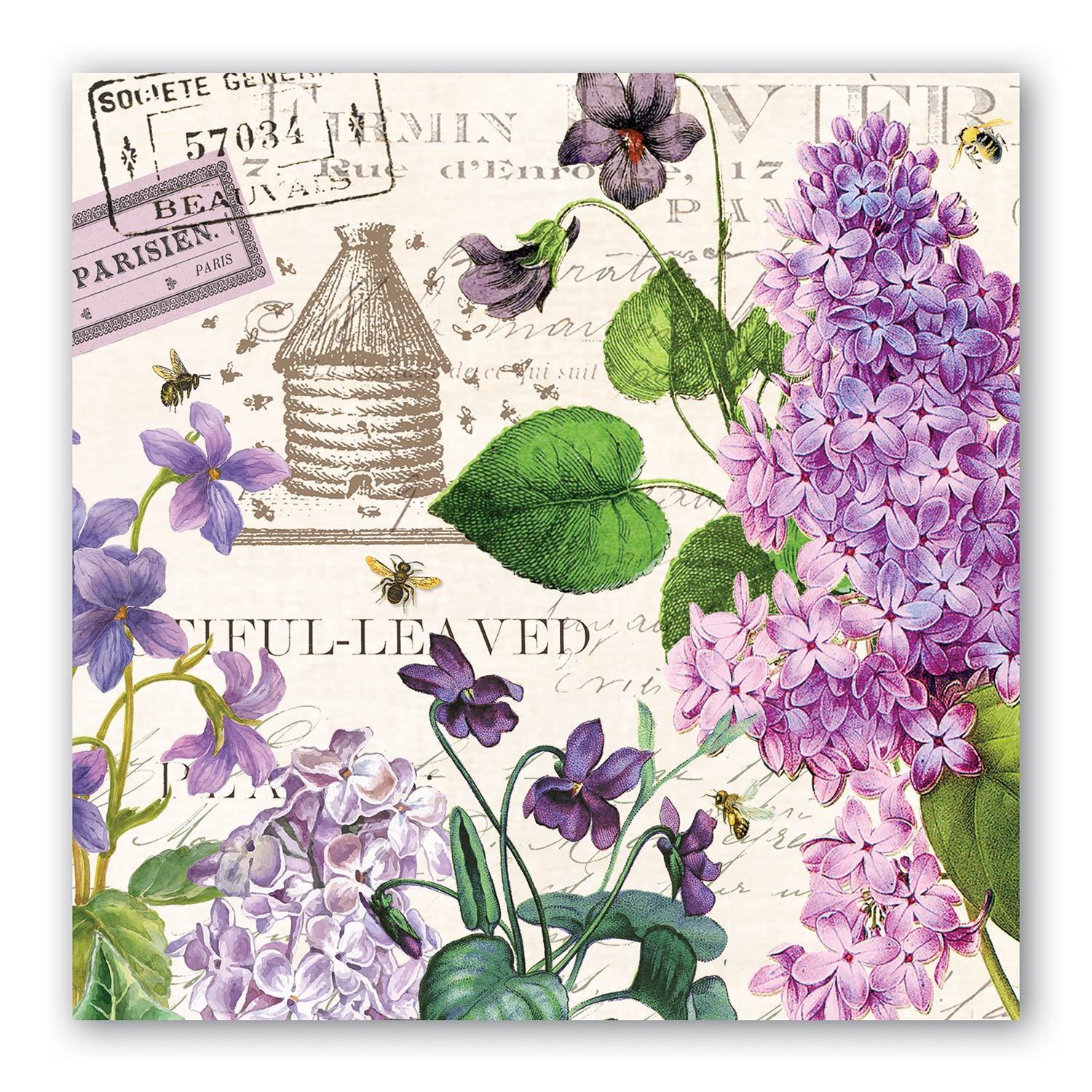 Luncheon Paper Napkin: Lilac & Violets