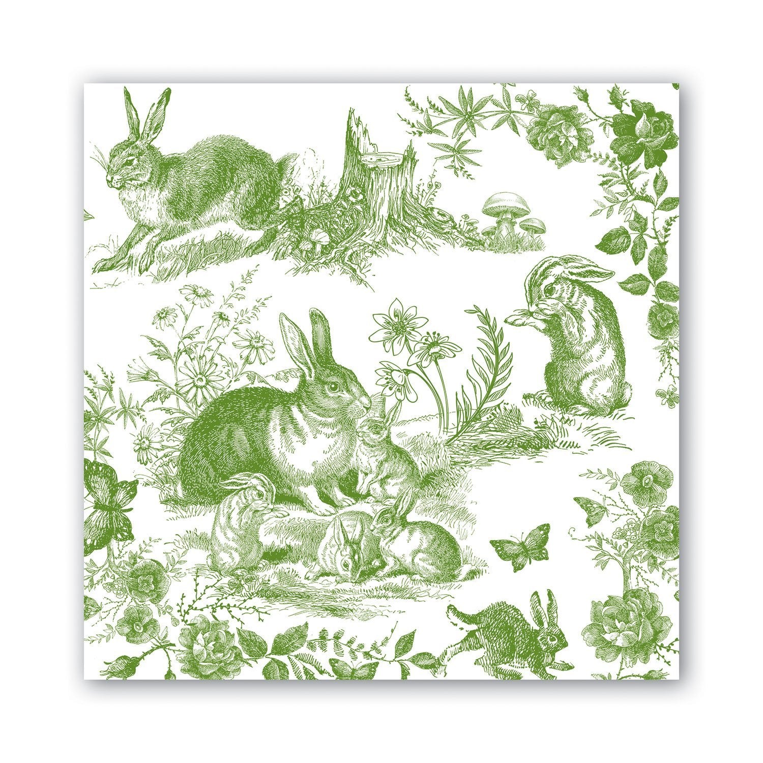 Luncheon Paper Napkin: Bunny Toile