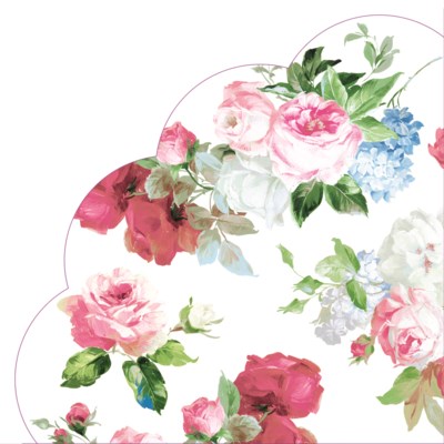 Lunch Scalloped Napkin: Floral Bouquet